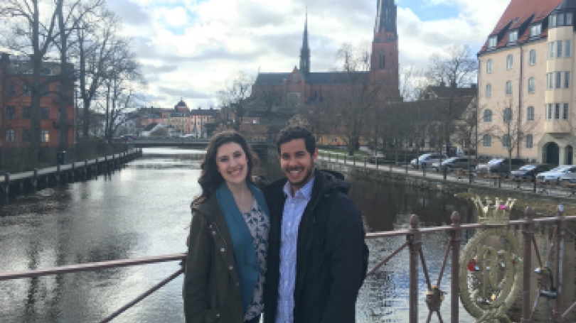 Freya Jamison '17, left, and Victor Cabrera '19 in Uppsala, Sweden.