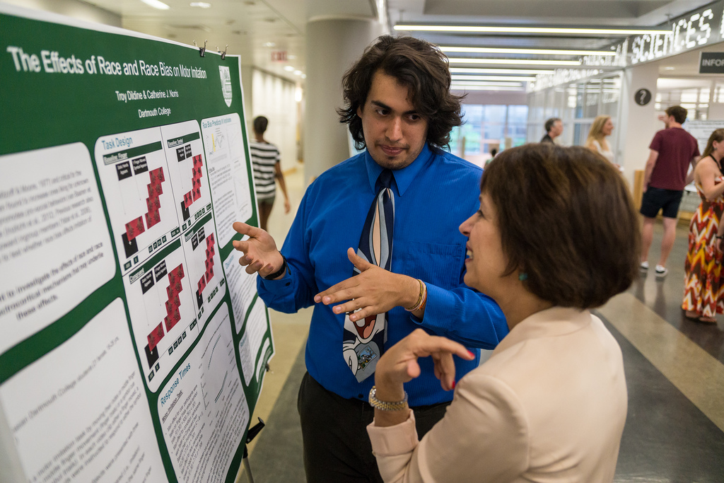 Troy Dildine '13 presents his thesis work at the President's Undergraduate Research Symposium in Berry Library